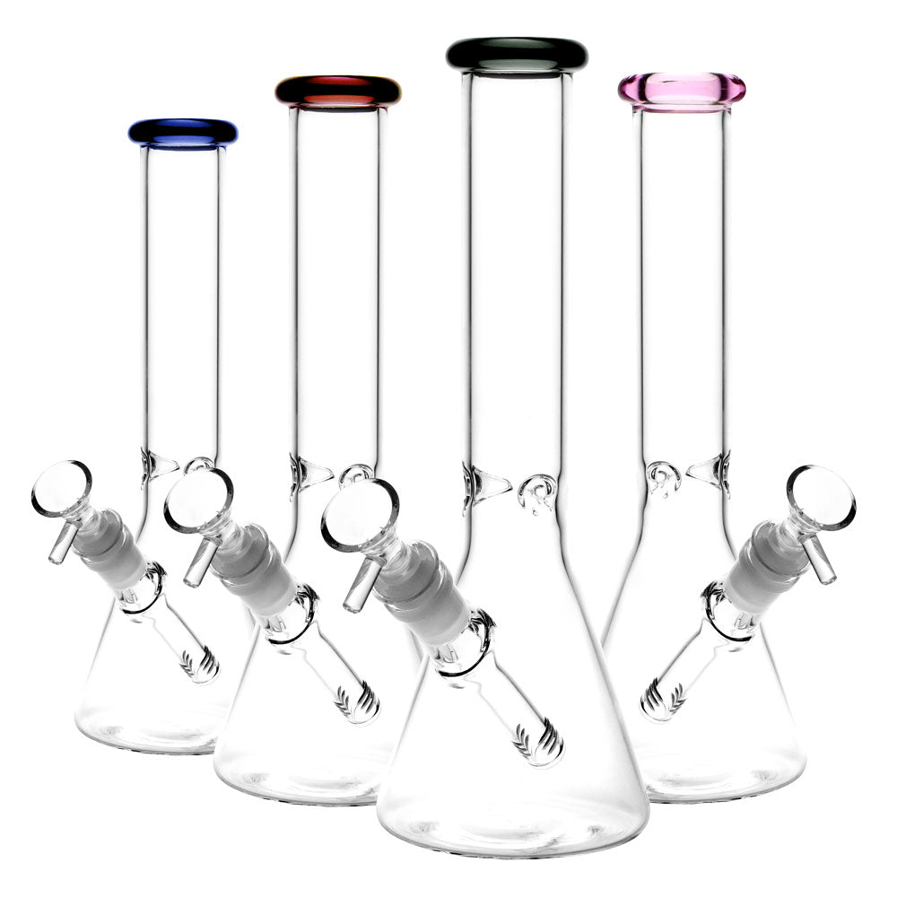 Classic Glass Beaker Light Water Pipe | 14mm F | Colors Vary - Smoke N’ Poke