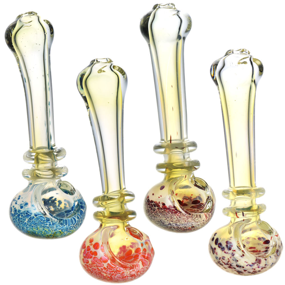 Fumed & Speckled Spoon Pipe - 4.5" / Colors Vary - Smoke N’ Poke