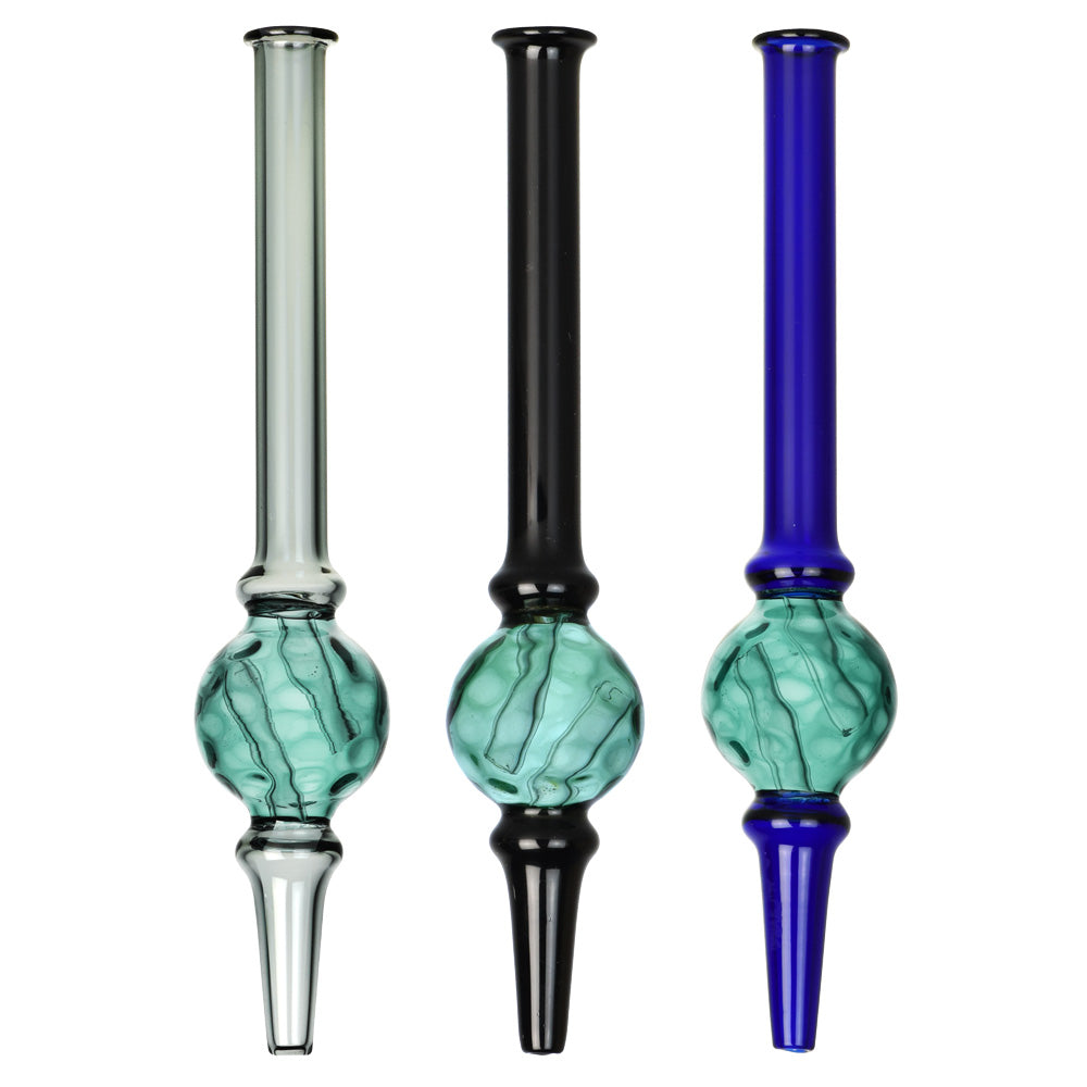 Dimple Diffusion Chamber Glass Dab Straw - 6.5"/Colors Vary - Smoke N’ Poke