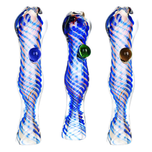 Dusk or Dawn Swirl Fumed Taster w/ Marble - 3.5"/Colors Vary - Smoke N’ Poke