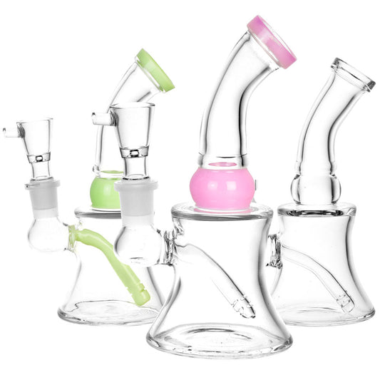 Ring My Bell Mini Glass Water Pipe - 6"/14mm F/Colors Vary - Smoke N’ Poke