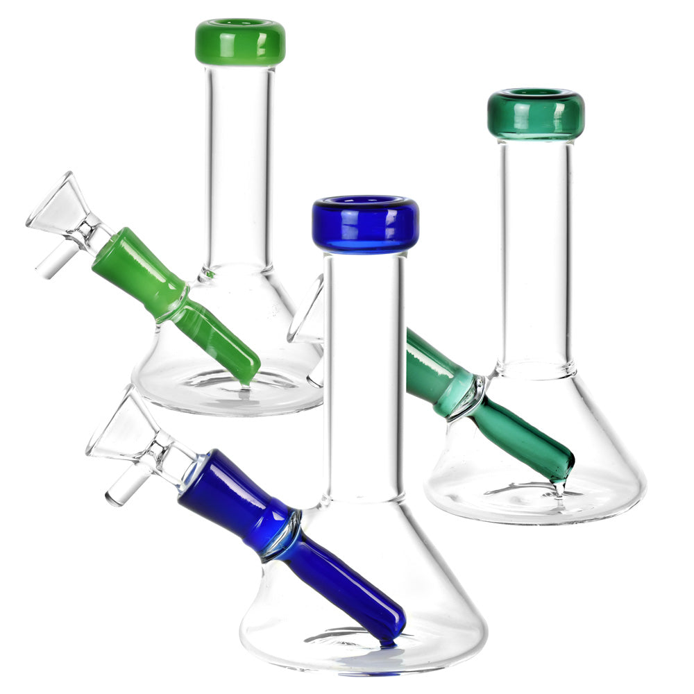 Conical Beaker Mini Water Pipe - 5.25"/14mm F/Colors Vary - Smoke N’ Poke