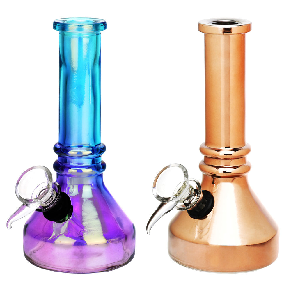 Metallic Sunset Beaker Water Pipe - 6.25"/Colors Vary - Smoke N’ Poke