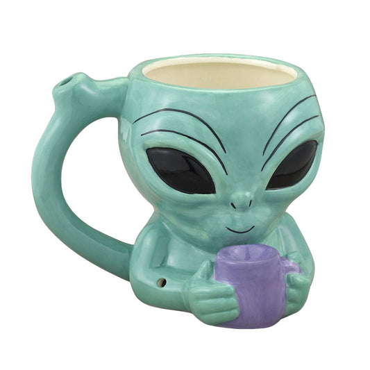 Alien Ceramic Pipe Mug - 12oz - Smoke N’ Poke