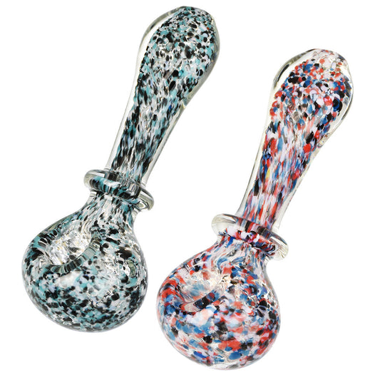 Asteroid Field Fritted Glass Spoon Pipe - 4.75" / Colors Vary - Smoke N’ Poke