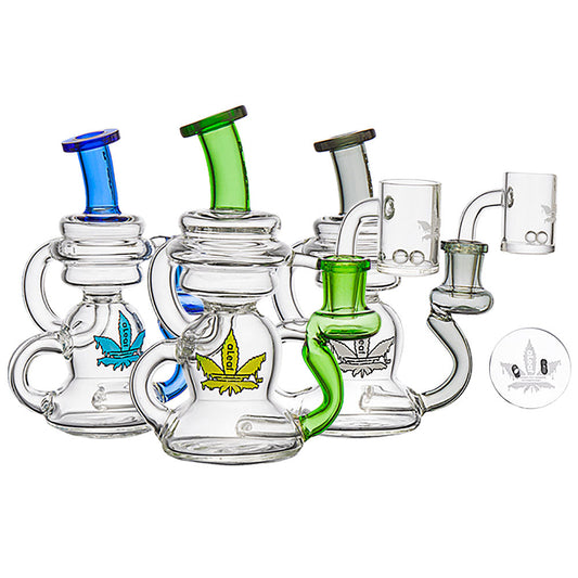 aLeaf Recycler Dab Rig Spinner Kit - 6" / 14mm F / Colors Vary - Smoke N’ Poke