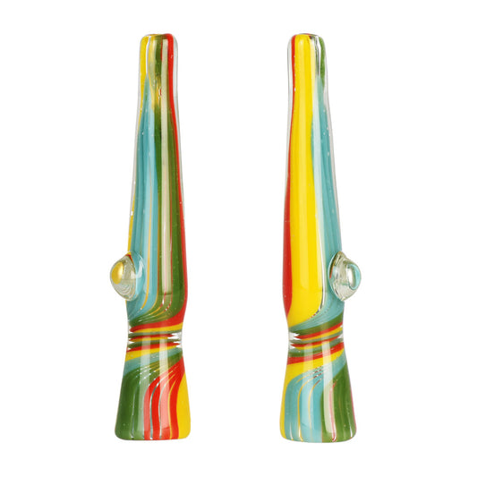 Chillum de cristal sobre el arcoíris - 4,25"