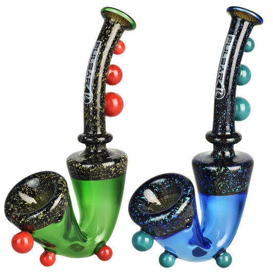 Pulsar Dichro Stacked Sherlock Pipe - 5.5"/Colors Vary - Smoke N’ Poke