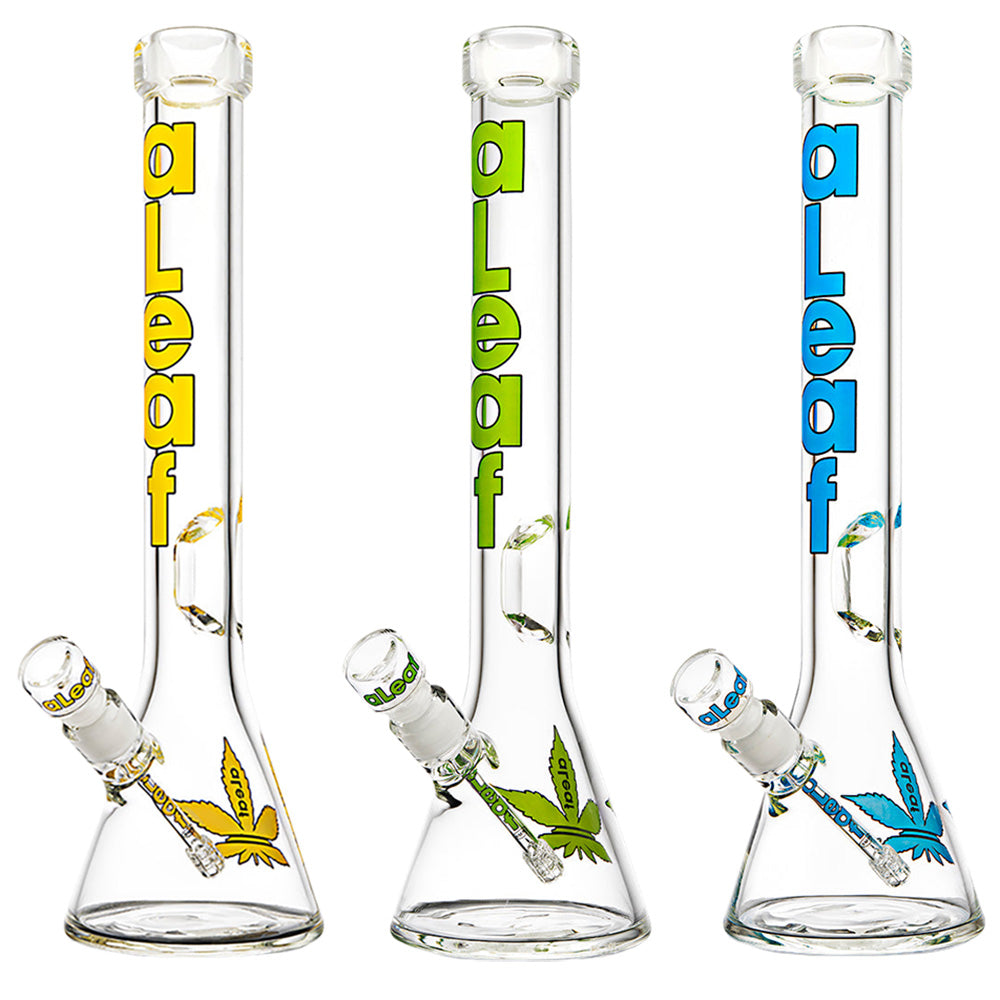 aLeaf Spec Head Beaker Water Pipe - 18"/14mm F/Colors Vary