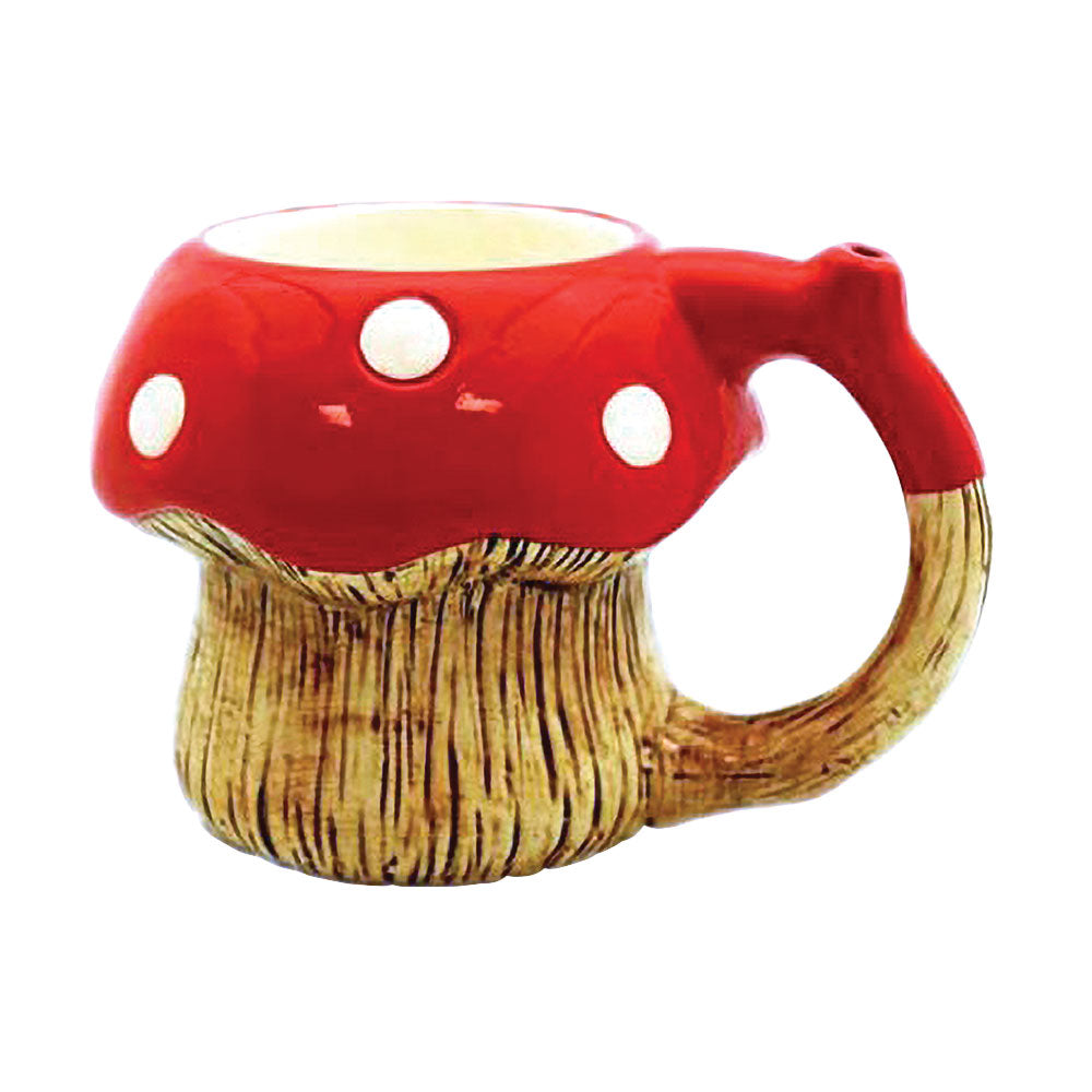 Red Mushroom Ceramic Pipe Mug - 6oz - Smoke N’ Poke