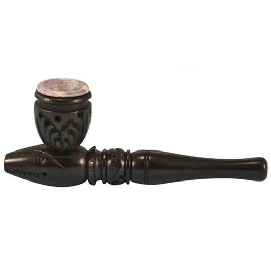 Carved Wood Hand Pipe - Smoke N’ Poke