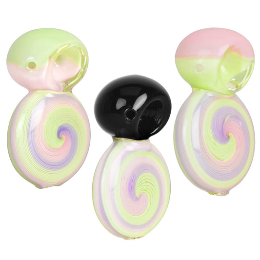 Rotund Pastel Gyre Hand Pipe - 3.25"/Colors Vary - Smoke N’ Poke