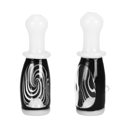 Inside Spiral Bowling Pin Chillum Pipe - 3.5" - Smoke N’ Poke