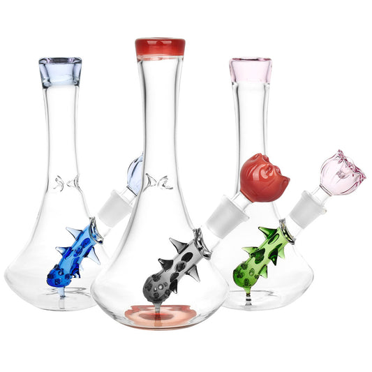 Radical Rose Beaker Water Pipe - 7"/14mm F/Colors Vary - Smoke N’ Poke