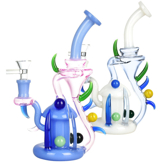 Hornamental Recycler Water Pipe - 9"/14mm F/Colors Vary - Smoke N’ Poke