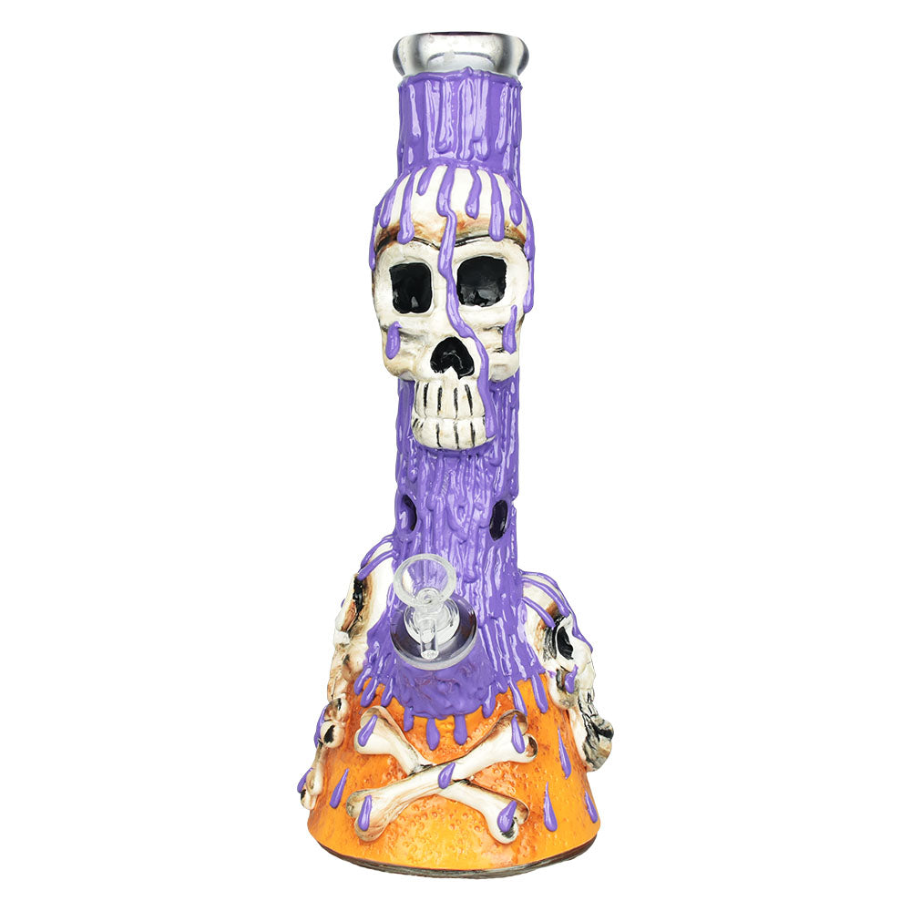 Skull & Bones 3D Painted Beaker Water Pipe - 14" / 14mm F - Smoke N’ Poke