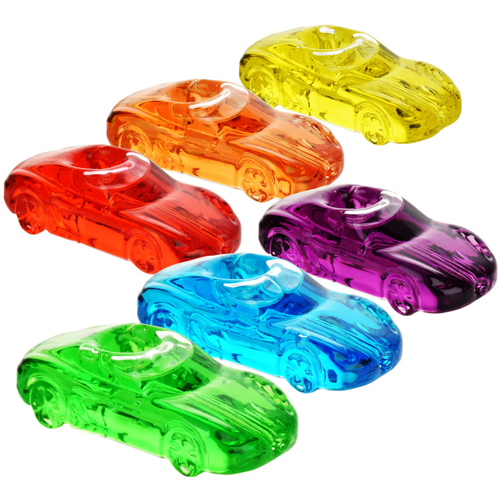 Glycerin Racecar Hand Pipe - 4"/Colors Vary - Smoke N’ Poke