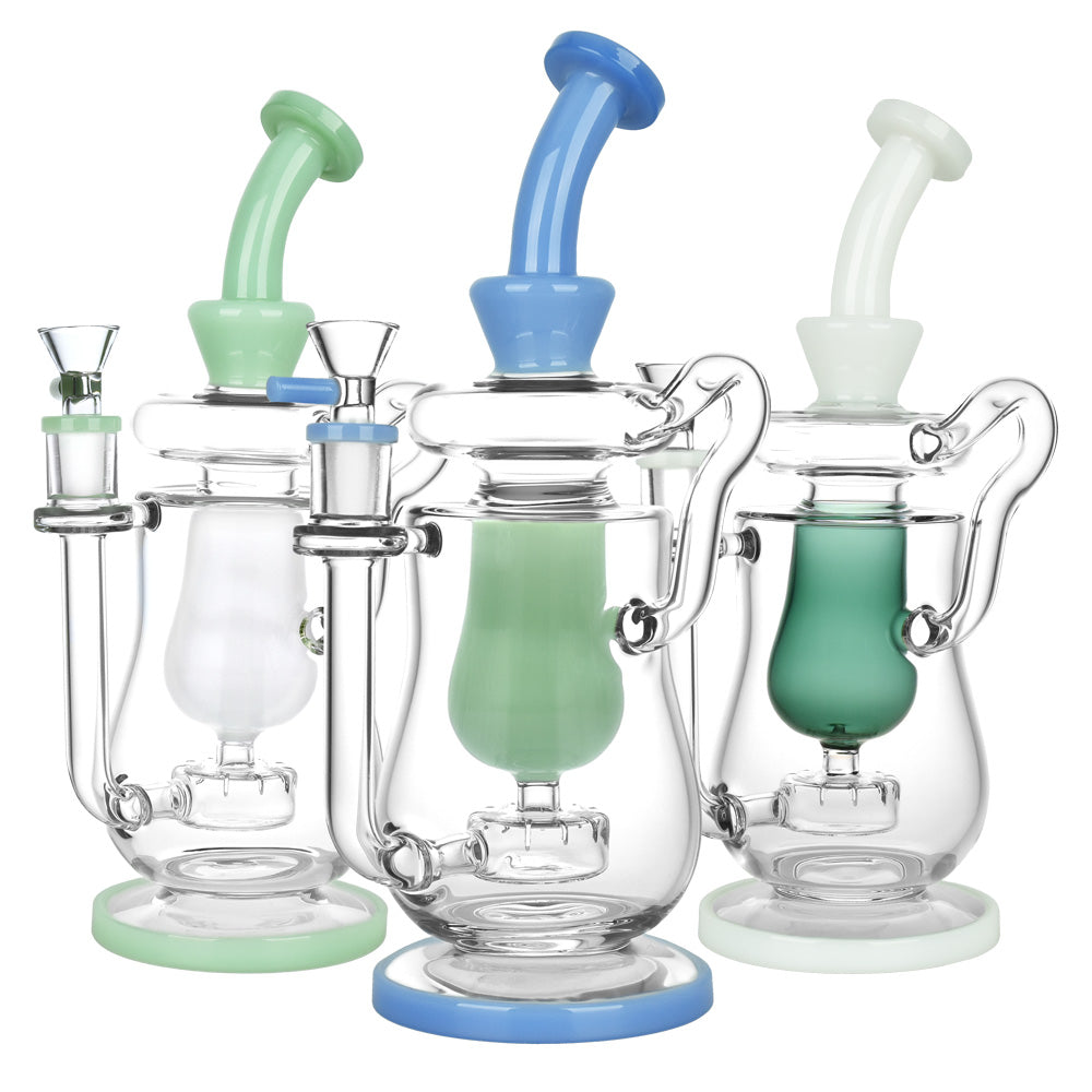 Cocktail Cup Recycler Water Pipe - 11"/14mm F/Colors Vary - Smoke N’ Poke