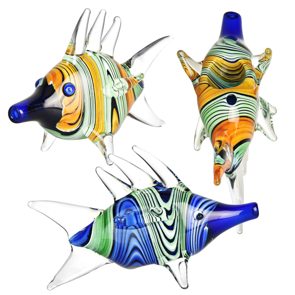 Freaky Fish Hand Pipe - 5.25"/Colors Vary - Smoke N’ Poke