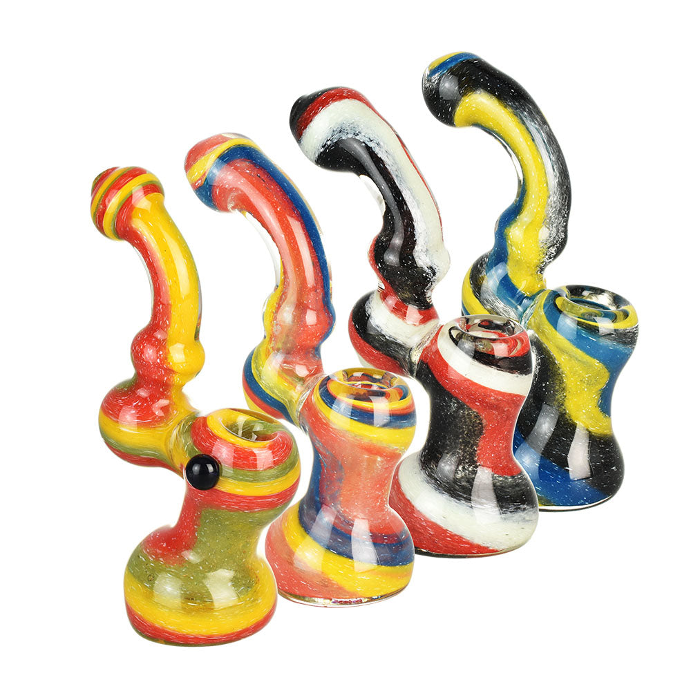 Light Spectrum Spiral Bubbler Pipe - 6.5"/Colors Vary - Smoke N’ Poke