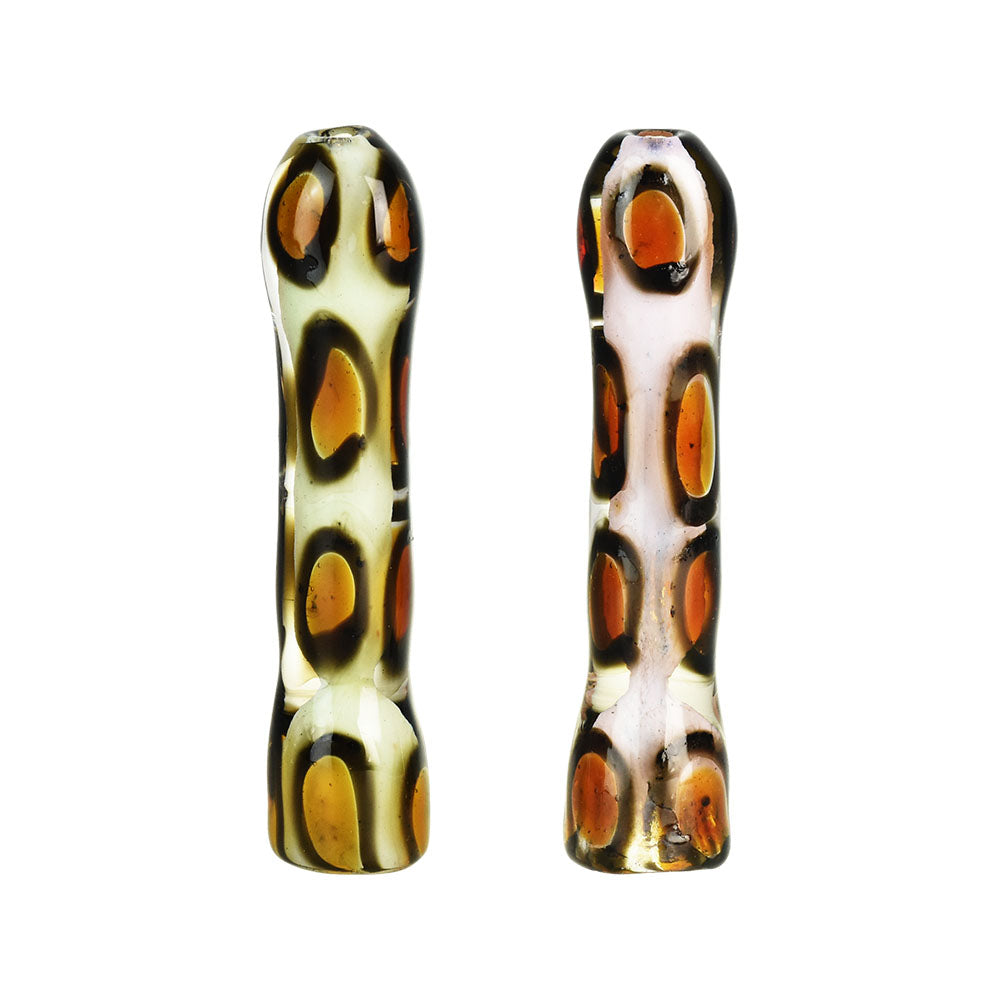 Leopard Spotted Chillum Pipe - 3.5"/Colors Vary - Smoke N’ Poke