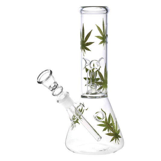 Habitual Hemp Leaf Beaker Water Pipe - 8" / 14mm F - Smoke N’ Poke