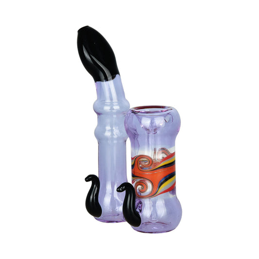 Passing Thoughts Sherlock Bubbler Pipe w/ Horns | 4.5" - Smoke N’ Poke