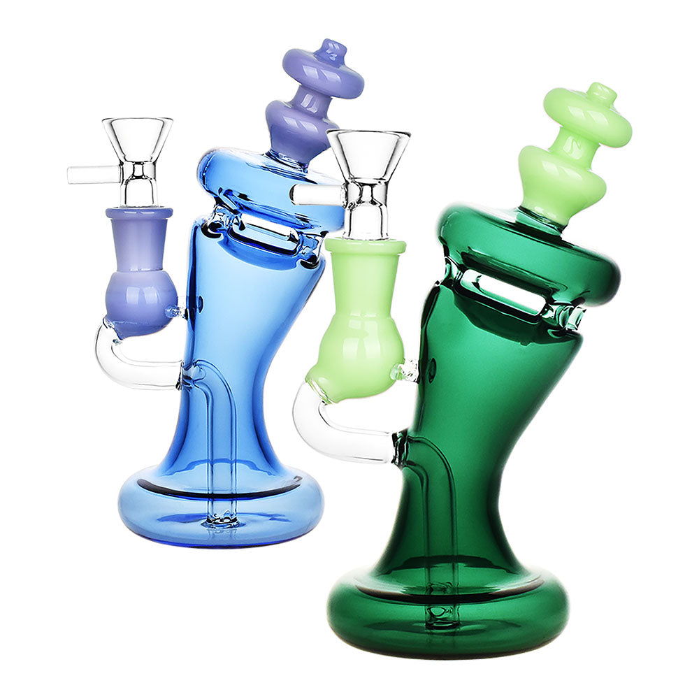 Queen's Gambit Water Pipe - 6.5" / 14mm F / Colors Vary - Smoke N’ Poke