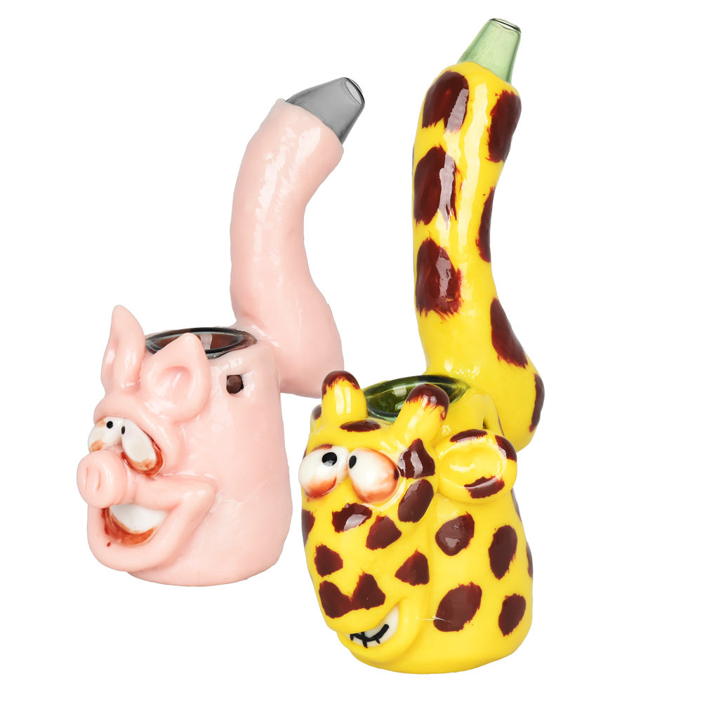 3D Painted Stoned Animal Bubbler - 4.5"/Styles Vary - Smoke N’ Poke