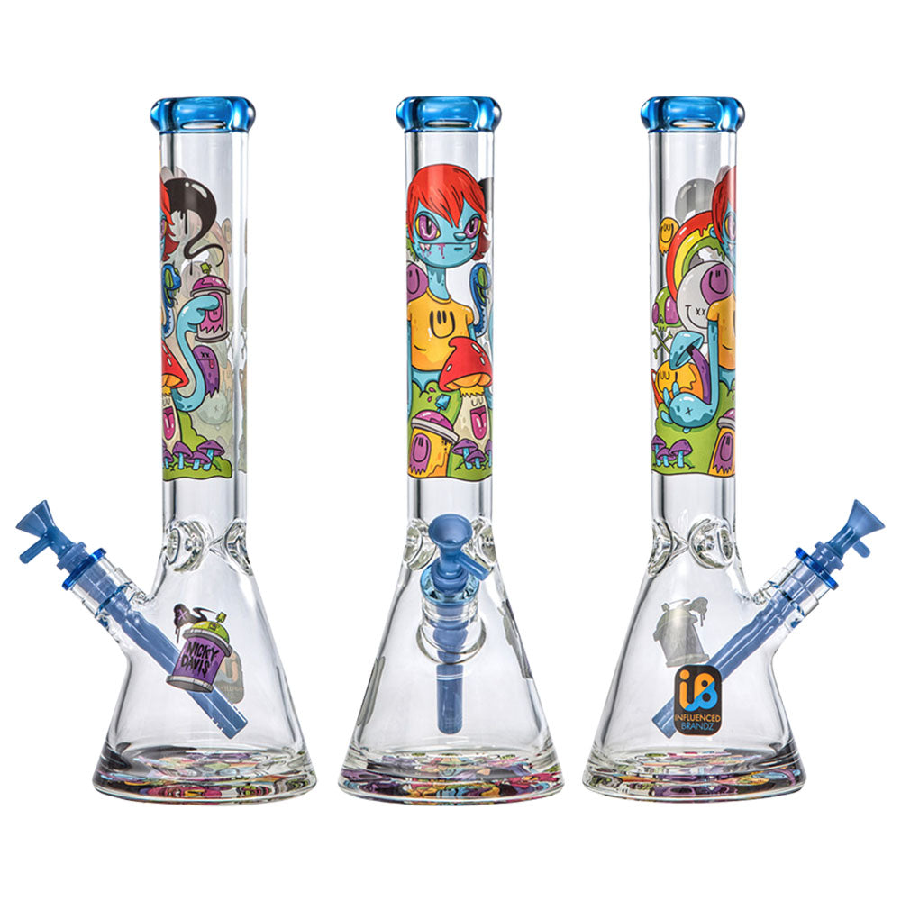 Nicky Davis Ghost Gang Beaker Water Pipe | 15.5" | 14mm F - Smoke N’ Poke