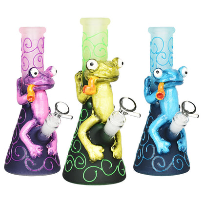 Frog King Beaker Water Pipe | 9.75" | 14mm F - Smoke N’ Poke