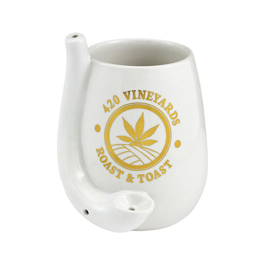 Roast & Toast 420 Vineyards Ceramic Wine Glass Pipe | 12oz - Smoke N’ Poke