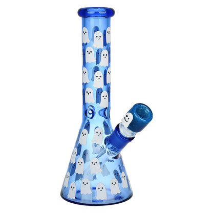 Ghostly Glow Beaker Water Pipe | 10" | 14mm F - Smoke N’ Poke