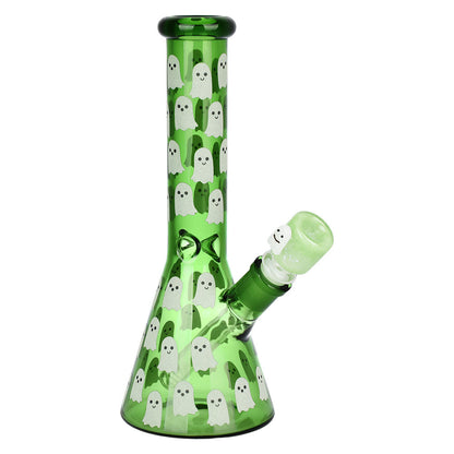 Ghostly Glow Beaker Water Pipe | 10" | 14mm F - Smoke N’ Poke