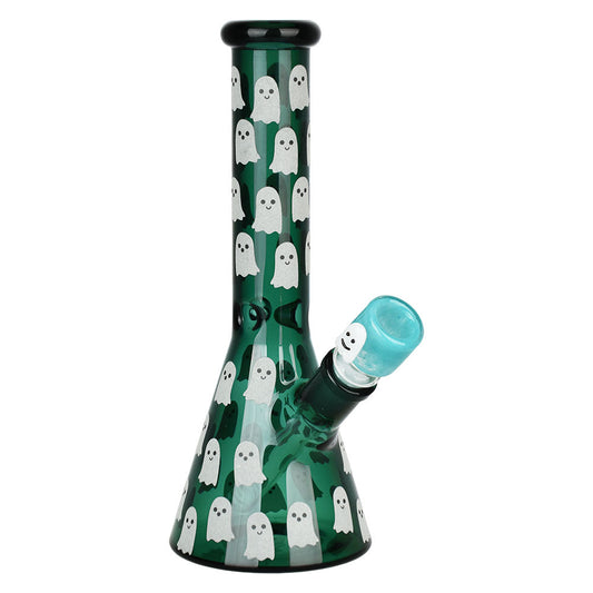 Ghostly Glow Beaker Water Pipe | 10" | 14mm F - Smoke N’ Poke