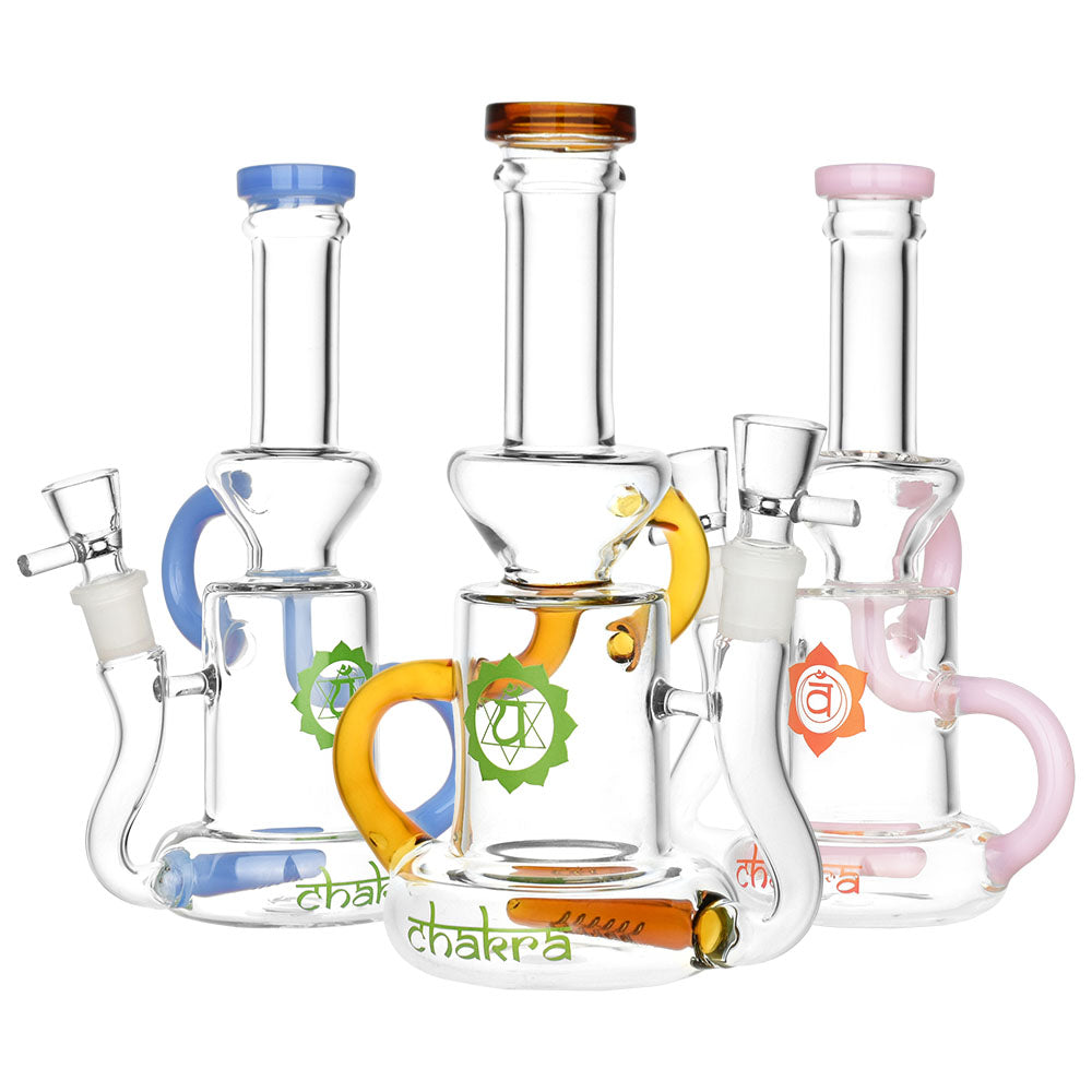 Pipa de agua Chakra Recycler - 7,75" / 14 mm F / Los colores varían