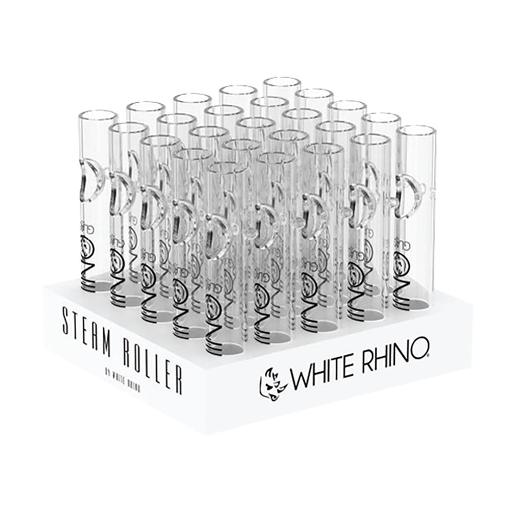 White Rhino Steamroller Pipe | 4.25" | 25pc Display - Smoke N’ Poke