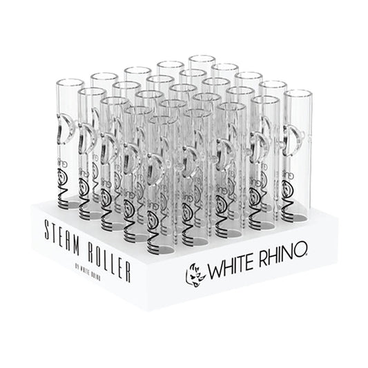 White Rhino Steamroller Pipe | 4.25" | 25pc Display - Smoke N’ Poke