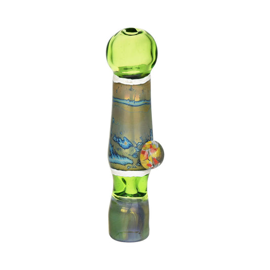 Euphoric Effect Chillum w/ Fritted Marble - 3.75" - Smoke N’ Poke