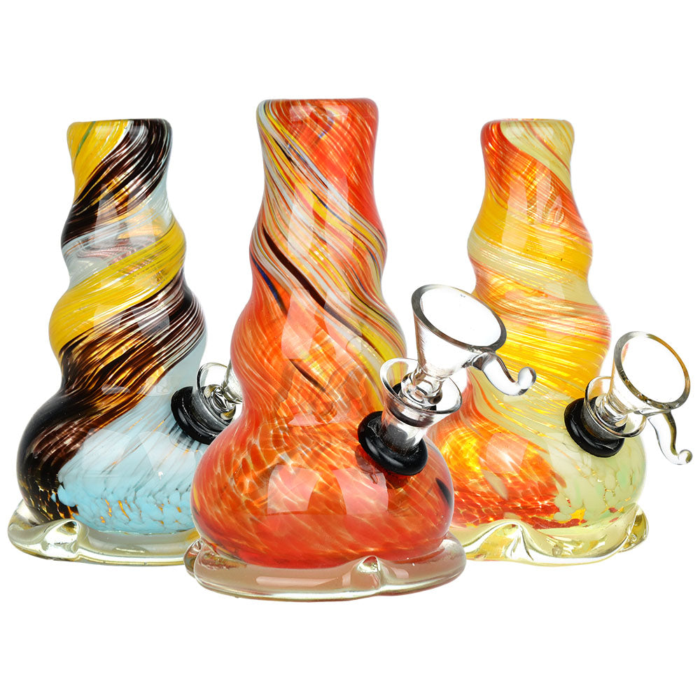 Retro Earth Tones Soft Glass Water Pipe - 5" / Colors Vary - Smoke N’ Poke