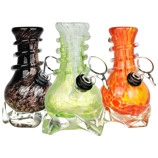 Slip In To The Flow Soft Glass Water Pipe - 5" / Colors Vary - Smoke N’ Poke