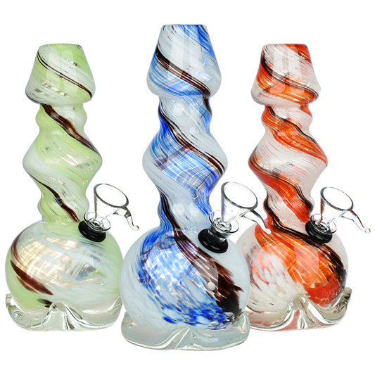 Peaceful Solution Soft Glass Water Pipe - 7.75" / Colors Vary