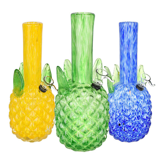 Pineapple Paradise Soft Glass Water Pipe - 11.5" / Colors Vary - Smoke N’ Poke