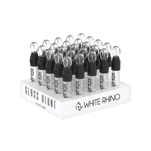 25PC DISPLAY - White Rhino Glass Blunt - 3.75" - Smoke N’ Poke