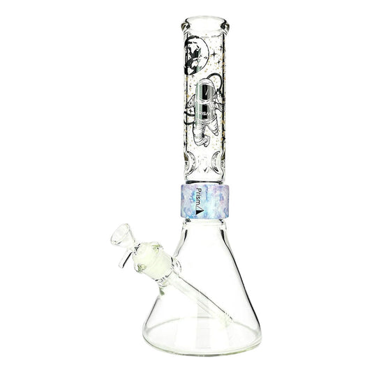 Prism Spaced Out Standard Beaker Single Stack Water Pipe - 14"/14mm F - Smoke N’ Poke