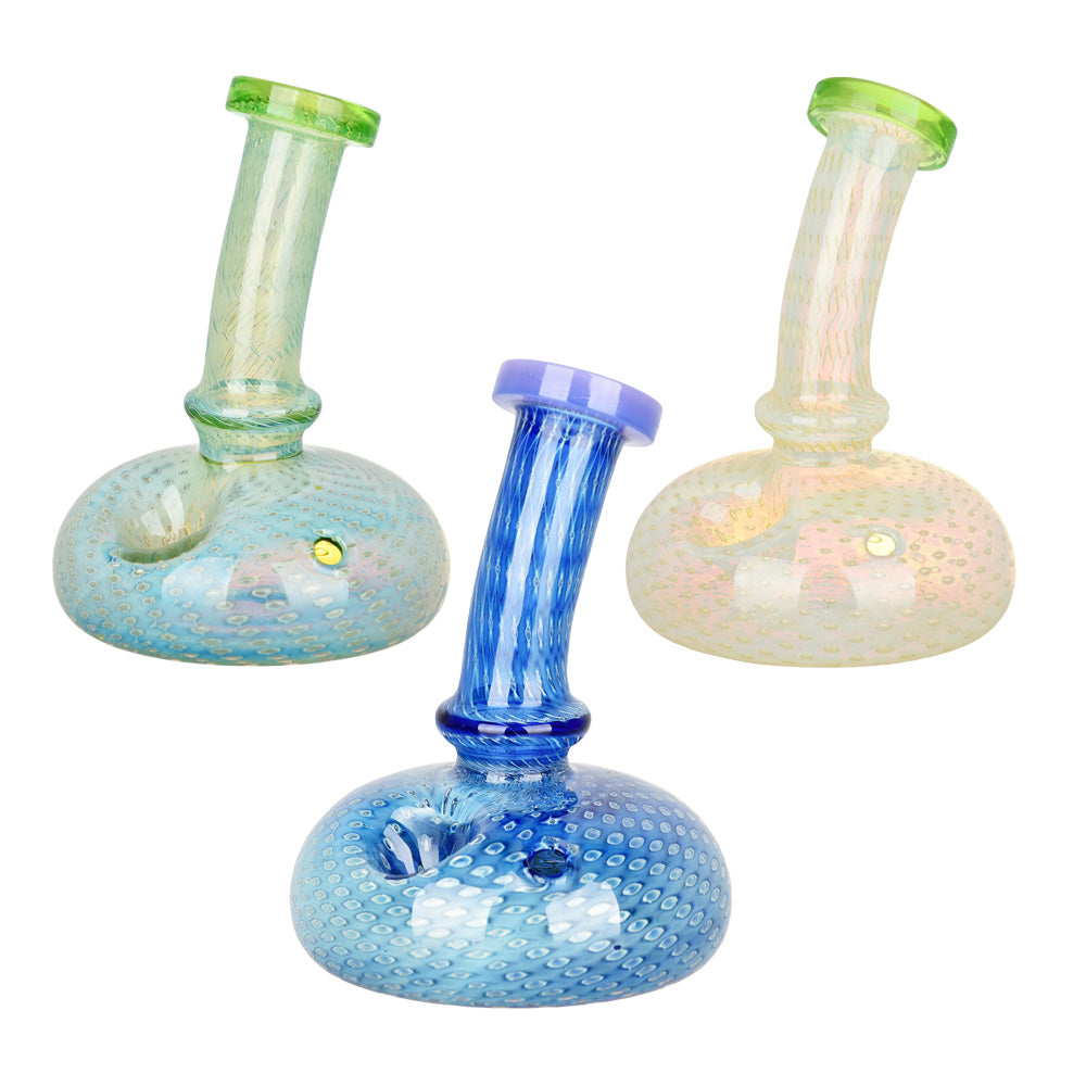 3PC SET - Bubble Matrix Mini Vase Hand Pipe - 4" / Assorted Colors - Smoke N’ Poke