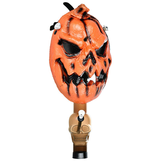 Scary Jack-O'-Lantern Gas Mask w/ Acrylic Water Pipe - 8" - Smoke N’ Poke