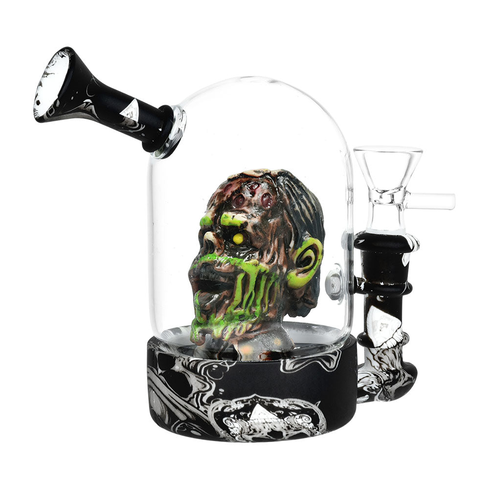 Zombie Head Bell Jar Water Pipe - 4.75" / 14mm F - Smoke N’ Poke