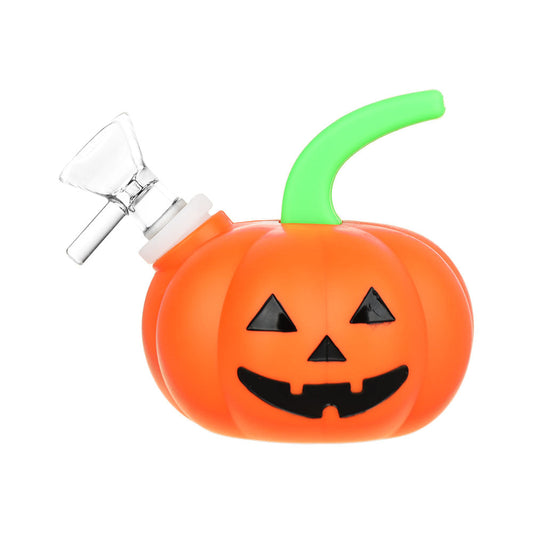 Jack-O'-Lantern Silicone Water Pipe - 3.5" / 14mm F - Smoke N’ Poke