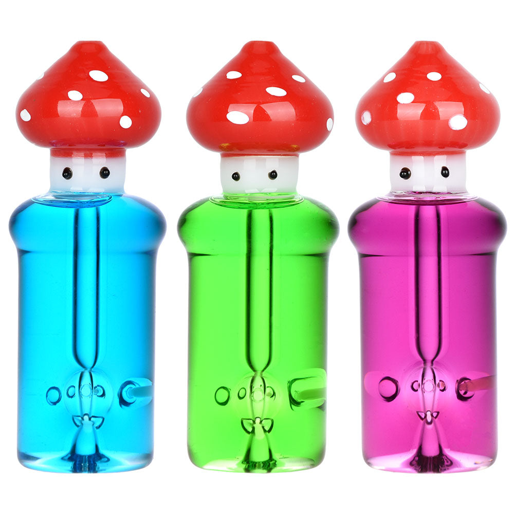 Peeking Shroom Glycerin Hand Pipe - 4.75" / Colors Vary - Smoke N’ Poke